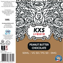 E-liquide saveur Chocolat beurre d'arachide sans nicotine marque KxS